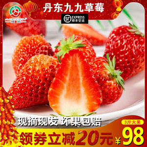 天猫商城：丹东特产 九九奶油草莓 3斤  现价￥118，叠加￥20优惠券，实付￥98 顺丰空运包邮