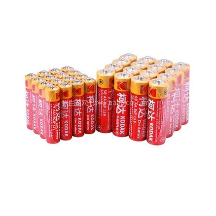 天猫商城：Kodak 柯达 碳性干电池 7号16粒+5号24节 现￥24.9，叠加￥5优惠券，实付新低￥19.9包邮