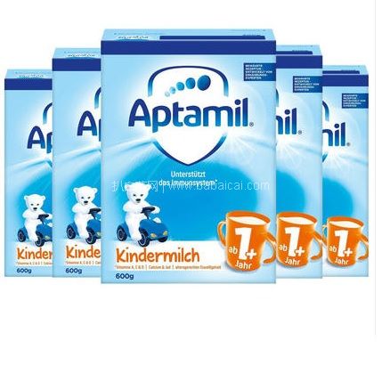 德国保镖大药房：Aptamil爱他美婴幼儿奶粉 1+ 600g 5盒装 限时特价€75，直邮包邮包税到手￥570