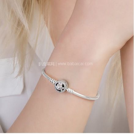苏宁易购：自营PANDORA 潘多拉 ￥399-150/￥599-300促销！经典复古诗花绽放链扣 珐琅手链 手镯 尺寸可选 折后新低补货￥388包邮