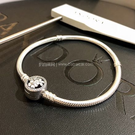 苏宁易购：自营PANDORA 潘多拉 ￥399-150/￥599-300促销！经典复古诗花绽放链扣 珐琅手链 手镯 尺寸可选 折后新低补货￥388包邮