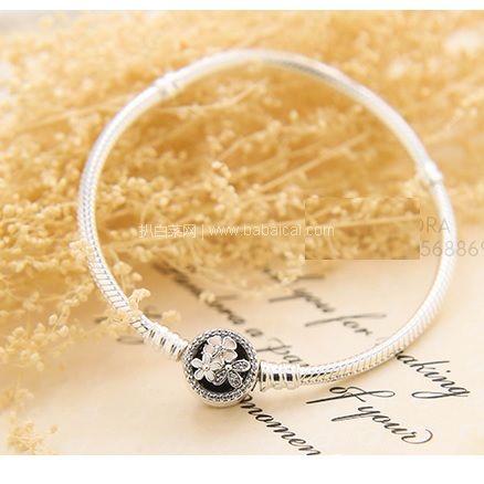 苏宁易购：自营PANDORA 潘多拉 ￥399-150/￥599-300促销！经典复古诗花绽放链扣 珐琅手链 手镯 尺寸可选 折后新低补货￥388包邮