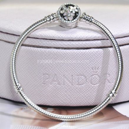 苏宁易购：自营PANDORA 潘多拉 ￥399-150/￥599-300促销！经典复古诗花绽放链扣 珐琅手链 手镯 尺寸可选 折后新低补货￥388包邮