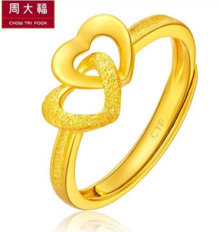 天猫商城：CHOW TAI FOOK 周大福 官方店 足金黄金戒指 ​3.3g *2件  双重优惠后￥2005.2元包邮，折合￥1002.6元/件