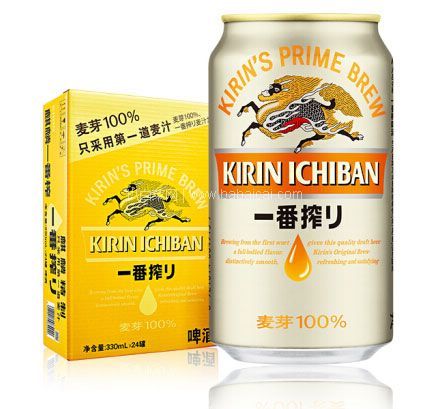 京东商城：日本 Kirin 麒麟 一番榨啤酒 330ml*24听*2箱  实付￥178元包邮，折合￥89元/箱