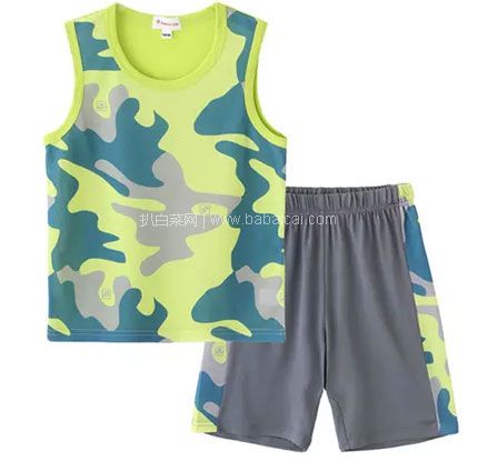 天猫商城：探路者 男童中大童运动休闲网眼速干套装（130~170码） 2色 现￥89，领￥40券，券后￥49包邮