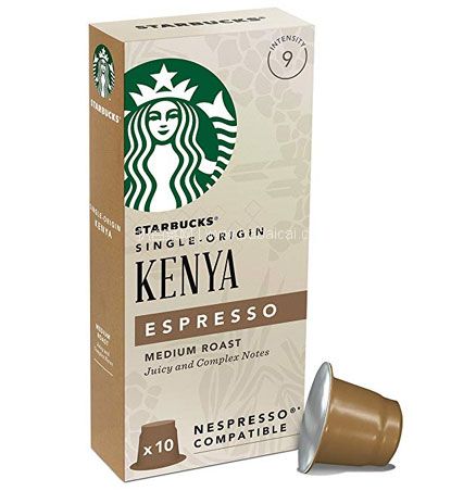 亚马逊海外购：Starbucks星巴克 肯亚胶囊咖啡 兼容Nespresso咖啡机 5包 共50个胶囊 特价￥151.8，凑单直邮免运费，含税到手￥180