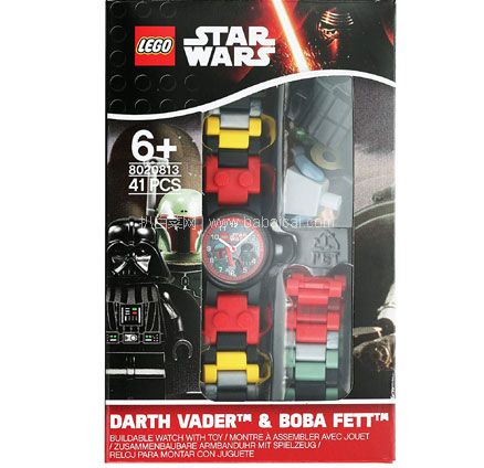 亚马逊海外购：LEGO 乐高 星战系列 达斯维达&波巴菲特 儿童手表套装8020813 带2个公仔  降至新低￥95.04，免费直邮含税到手￥109
