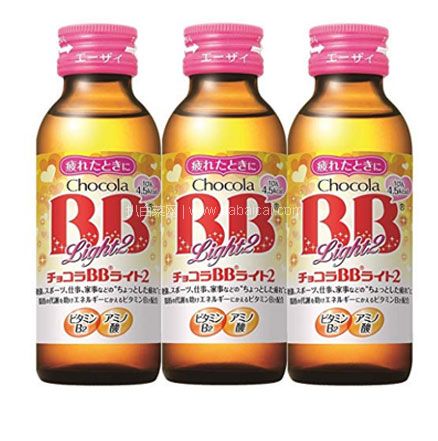 日本亚马逊：Eisai Chocola BB Light2 女性抗疲劳美肌饮品100ml*3支 降至367日元（约￥24，下单返4积分）