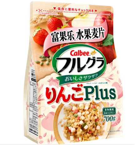 京东商城：Calbee 卡乐比 日本进口水果麦片 700g *3件   双重优惠后￥116.02元包邮，折合￥38.67元/件