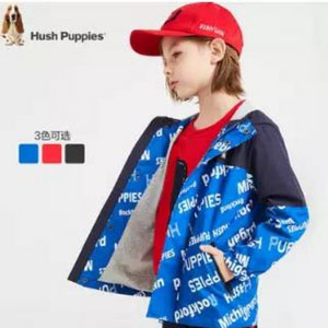 天猫商城：Hush Puppies 暇步士 男童时尚潮款 冲锋衣外套（105~170码）4色  现价￥298，领￥100优惠券，双重优惠后￥178元包邮