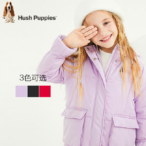 天猫商城：Hush Puppies 暇步士 女童中长款加厚保暖棉服（105~170码）3色  现价￥338，领￥160优惠券，券后￥178包邮
