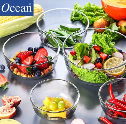 天猫商城：泰国进口 Ocean 鸥欣 进口透明玻璃碗水果沙拉碗  现￥19.9，领￥10优惠券，券后￥9.9包邮