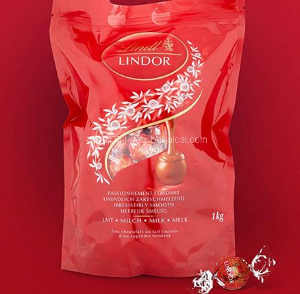 Lindt 瑞士莲 Lindor系列 牛奶巧克力球80颗（共1000g），免费直邮含税到手￥198