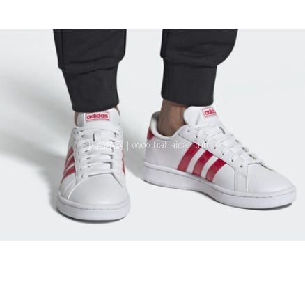 ebay：历史新低！Adidas 阿迪达斯 大量第二件半价！GRAND COUR 女款板鞋 折后$22.49，到手约￥225