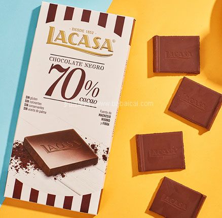 天猫商城：西班牙进口，Lacasa 乐卡莎 黑巧克力排100g 多口味  现￥19.8，领￥10优惠券，券后￥9.8元包邮