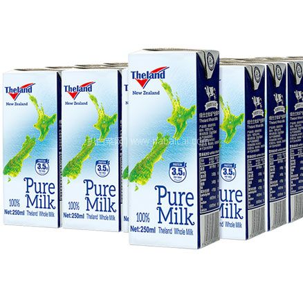 天猫商城：Theland 纽仕兰 全脂牛奶 250ml*24盒 下单3件，双重优惠后￥148.1元包邮