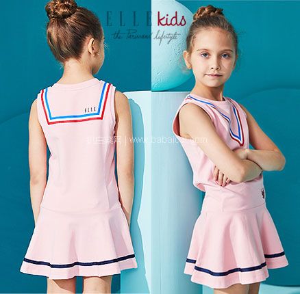 天猫商城：ELLE kids 女童海军风无袖连衣裙（110~160码） 4色  现￥149，领￥80优惠券，券后￥69元包邮