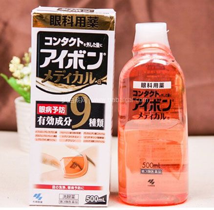 日本亚马逊：小林制药 黑9洗眼液 缓解眼干疲劳 含维生素 500ml  降至964日元（约￥63，下单返10积分）