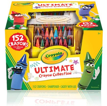 亚马逊海外购：Crayola 绘儿乐 152色彩色蜡笔 （带收纳盒和削笔刀）特价至￥85，凑单免费直邮含税到手￥93