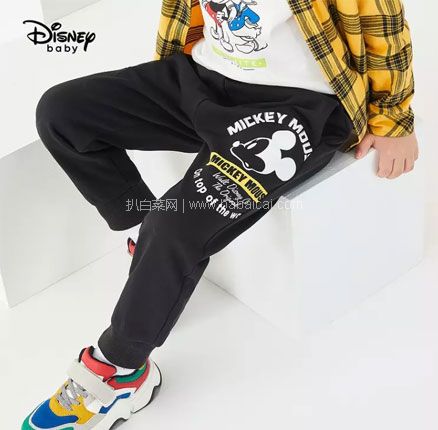 天猫商城：Disney baby 迪士尼 男女童针织运动长裤 常规款/加绒款 90~140cm  现￥99元，领￥40元优惠券，券后￥59元包邮