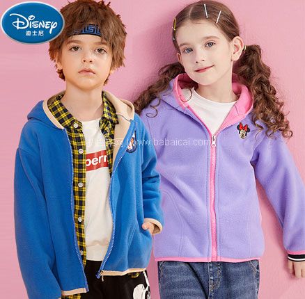 天猫商城：Disney 迪士尼 男女童摇粒绒外套 多款  现￥109.9，领￥50优惠券，券后￥59.9元包邮