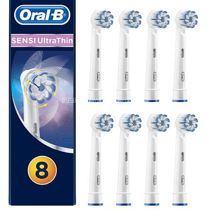 亚马逊海外购：Oral-B 欧乐B Sensi UltraThin 敏感超薄型替换刷头*8支   镇店之宝降至￥136.95，凑单直邮含税到手￥138.46，折合￥17.3/支