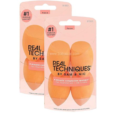 亚马逊海外购：补货！Real Techniques 海绵美妆蛋 4个装*2 ，凑单到手约￥159.74，折合￥19.97/只