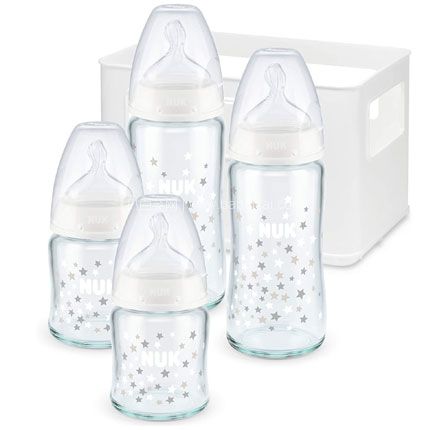 亚马逊海外购：NUK 新生儿玻璃奶瓶奶嘴套装 （4个婴儿奶瓶+硅胶奶嘴+奶瓶盒） 降至新低￥144.55，直邮含税到手新低￥157.7