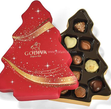亚马逊海外购：Godiva 歌帝梵 圣诞树形巧克力礼盒 2020限定款，11粒/124g 降至￥146.75，含税直邮到手￥160