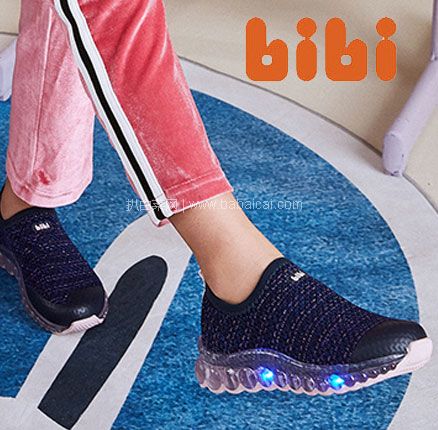 天猫商城：巴西bibi 轮滑系列男女童机能鞋 发光闪灯运动鞋 2色  现￥199，领￥70优惠券，券后￥129元包邮