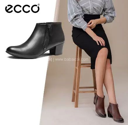 亚马逊海外购：ECCO 爱步 Shape M35 女士侧拉链牛皮踝靴 型塑摩登 降至￥413.74，免费直邮含税到手￥451.39