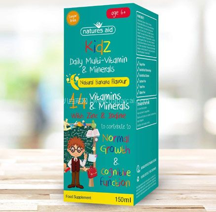 亚马逊海外购：Natures Aid Kidz 儿童复合维生素和矿物质滴剂150mL  新低￥43.81元，免费直邮含税到手￥47.8