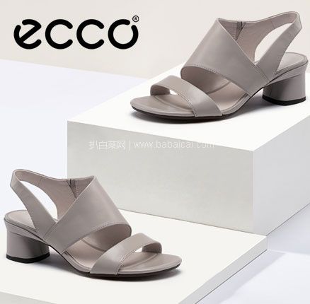 亚马逊海外购：ECCO 爱步 Elevate 45 塑雅45 女士牛皮粗跟凉鞋  降至￥452.03，免费直邮含税到手￥493.16
