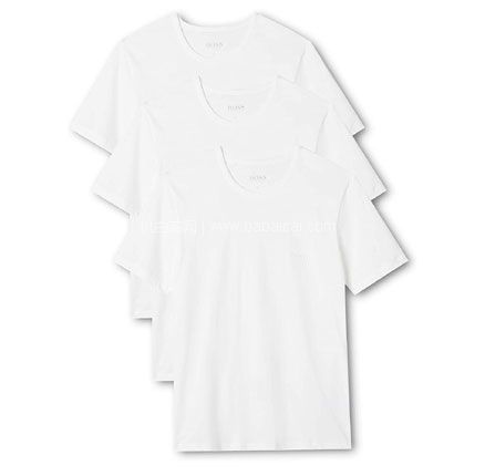亚马逊海外购：BOSS Hugo 雨果·博斯 男士纯色纯棉短袖T恤 3件装  降至￥189.38元（折￥68.87元/件）