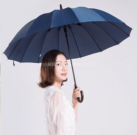 天猫商城：日本人气雨伞品牌 Mabu 16根骨轻便半自动长柄晴雨伞 多色 赠伞包 券后￥58元包邮