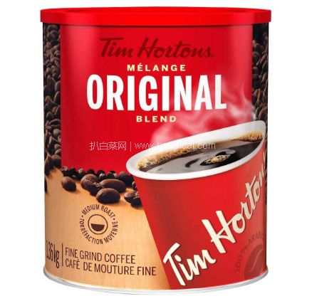 亚马逊海外购：加拿大国宝咖啡 TIM HORTONS 精细研磨咖啡粉 1.36kg  降至新低￥302.43，免费直邮含税到手￥329.95