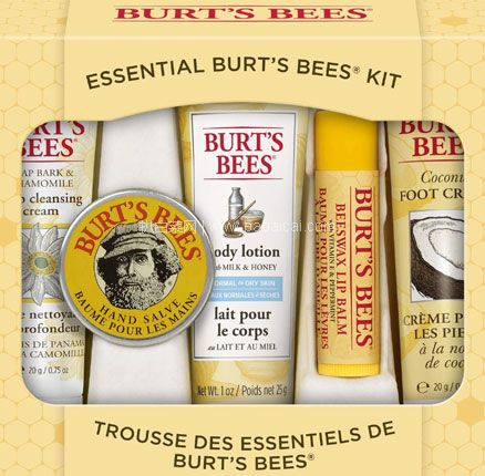 亚马逊海外购：美亚销量第一！Burt’s Bees 小蜜蜂 美容基本套装（洁面+唇膏+护手霜+身体乳+护足霜），直邮含税到手新低￥64.63