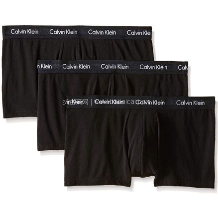 亚马逊海外购：CALVIN KLEIN 男士 棉质弹性低腰内裤 3条装 会员到手约￥210.27