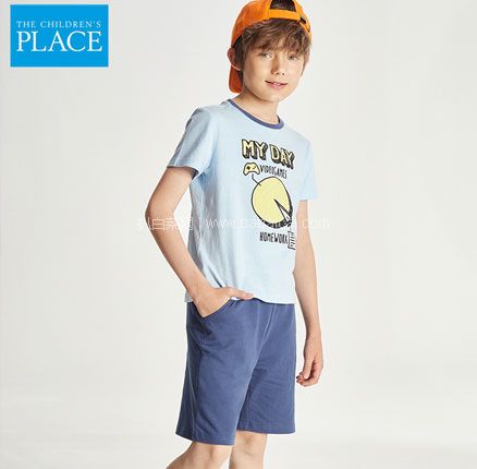 天猫商城：The Children’s Place 绮童堡 男童卡通印花短袖套装（90~160码）3色  券后￥59.9元包邮