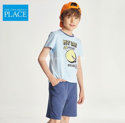 天猫商城：The Children’s Place 绮童堡 男童卡通印花短袖套装（90~160码）3色 券后￥59.9元包邮