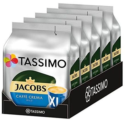 亚马逊海外购：Tassimo Jacobs 经典拿铁胶囊咖啡 16个*5袋（80杯） 降至￥164.73元，直邮到手￥179.72，约合￥2.25/杯