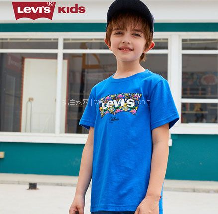 天猫商城：Levi’s 李维斯 21年夏新款中大童LOGO款纯棉短袖T恤（80~160码）2款多色  券后新低￥59元包邮