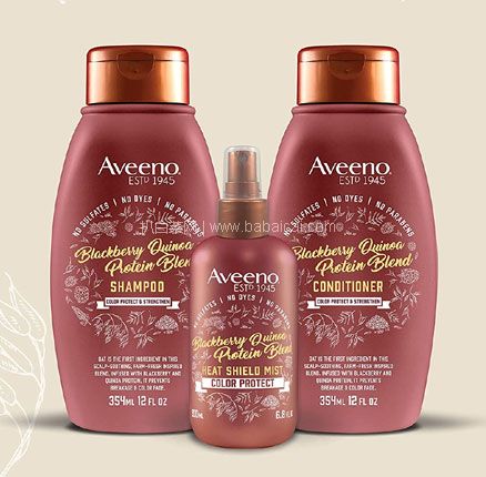 亚马逊海外购：Aveeno 艾维诺 黑莓藜麦护色&强韧洗发水 354mL，直邮含税到手￥76.96