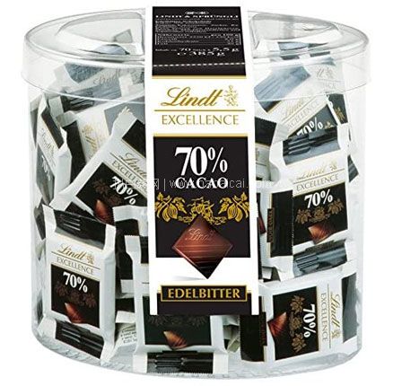 70%浓度纯可可巧克力，Lindt 瑞士莲 Excellence系列 70%巧克力 385g，免费直邮含税到手￥122.42