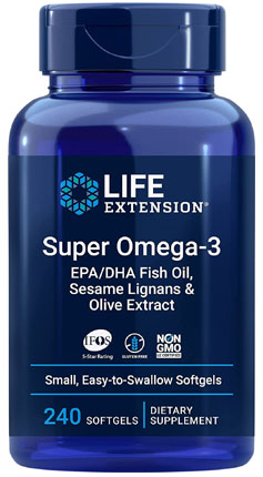 0税费！Life Extension 沿寿 Omega-3超级鱼油软胶囊 240粒  到手新低￥114.4元包邮包税