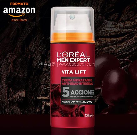 亚马逊海外购：L’Oréal Paris 巴黎欧莱雅 Vita Lift 5 男士抗皱紧致护肤多效霜 100ml 到手约￥59.9