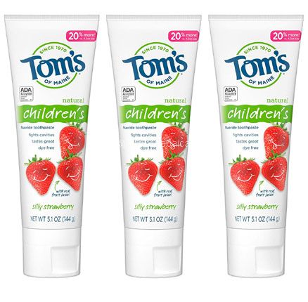 亚马逊海外购：Tom’s of Maine 汤姆小屋 儿童天然草莓味防蛀牙膏144g*3支，直邮含税到手￥71.82左右，折合￥23.94/支