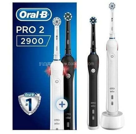 亚马逊海外购：Oral-B 欧乐B Pro 2 2900 电动牙刷 2支装，直邮含税到手￥386.62，折合￥193.31/支