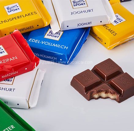 亚马逊海外购：Rittersport 瑞特斯波德 迷你七彩什锦巧克力（7口味）1.4kg，直邮含税到手￥186.95
